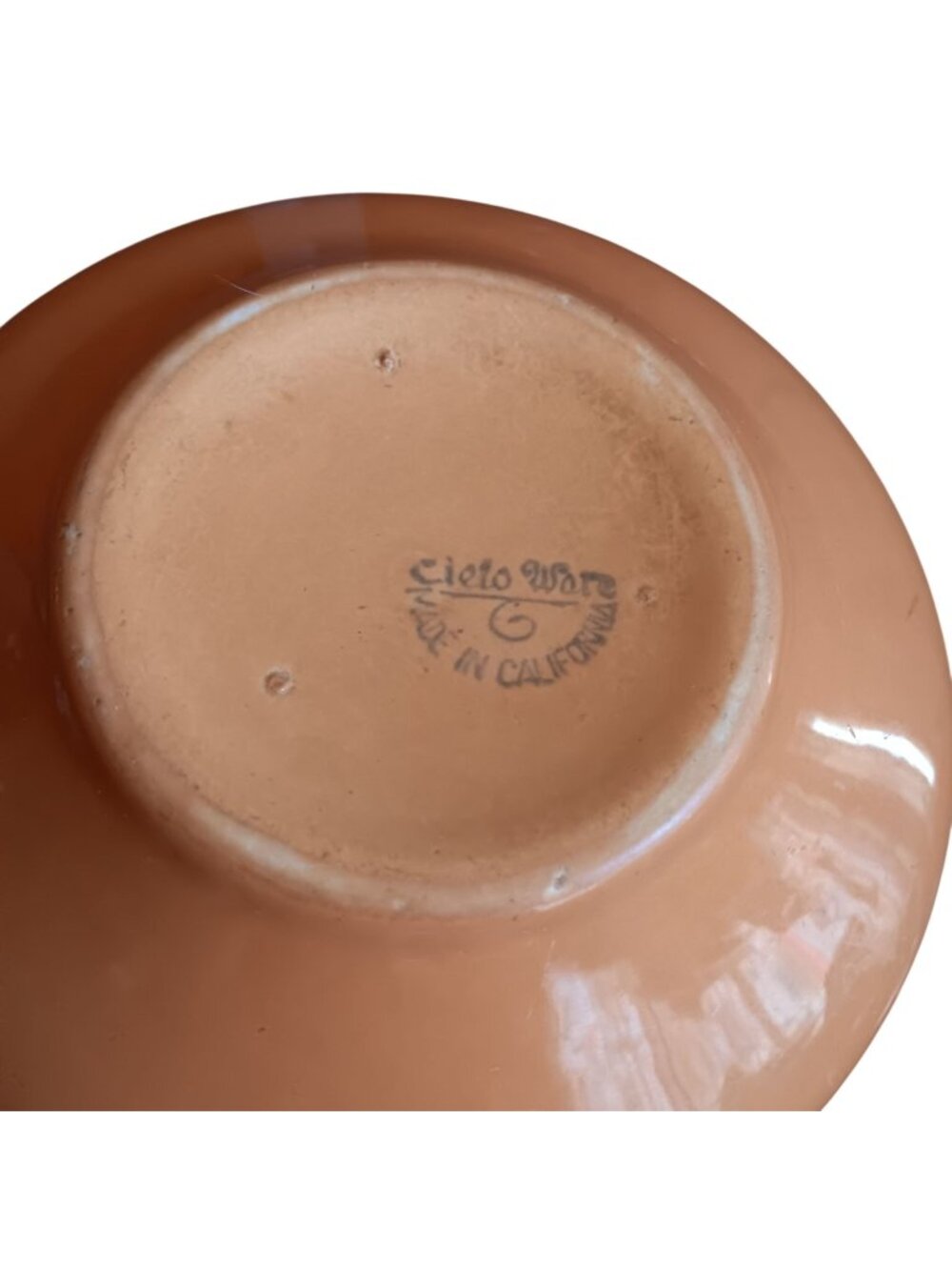 Vintage Cereal Bowl Cielo Ware Orange Ceramic Made In California 6"